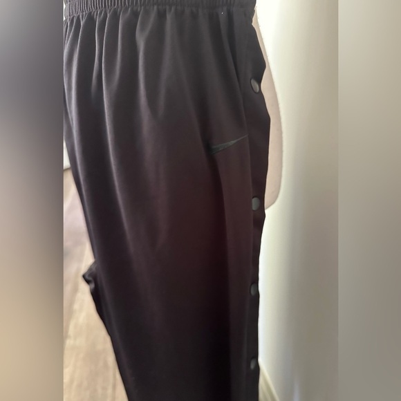 VTG 90s Nike Mens Black Break Away Pants Buttons Basketball ActiveWear Logo XL - Picture 2 of 6